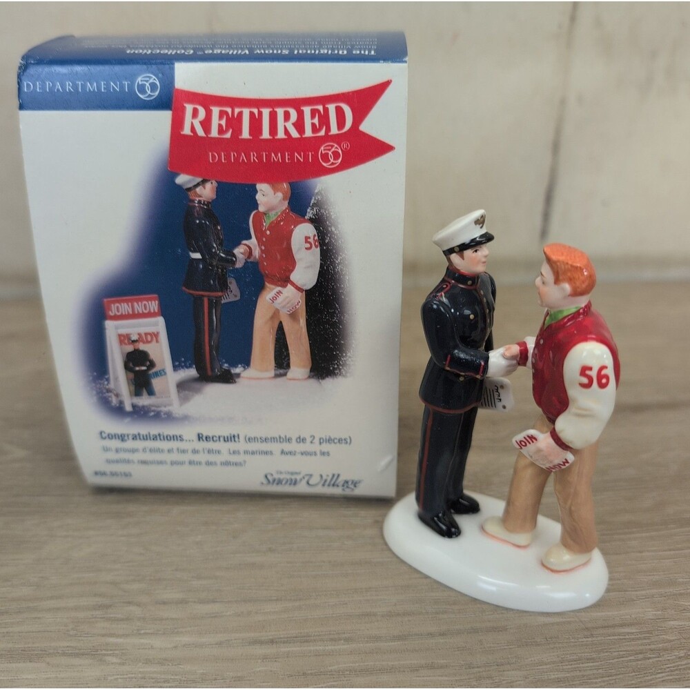 Dept 56 The Snow Village 55153 Congratulations Recruit Marine Christmas *Read*